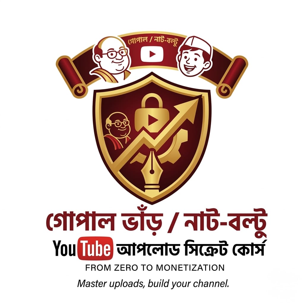 গোপাল ভাঁড় ও নাট-বল্টু ইউটিউব আপলোড সিক্রেট: শূন্য থেকে প্রফেশনাল